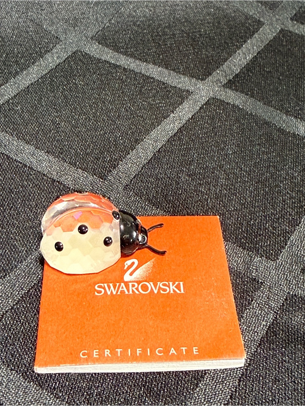 Swarovski Retired Crystal Ladybug Figurine with Certificate of Authenticity